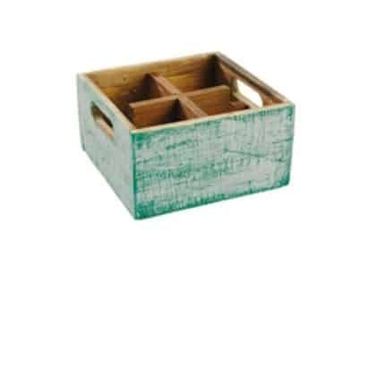 BY ORDER WOOD GREEN CONTAINER WITH 4 COMPARTMENTS - 17X17X10CM PADERNO