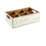BY ORDER WOOD WHITE TABLE CADDY 6 COMPARTMENTS 27X17X10CM WHITE PADERNO