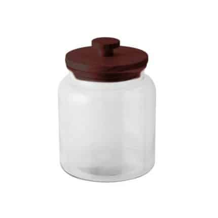 BY ORDER SAMBONET ARTHUR KRUPP RADICI CONTAINER GLASS WITH WOOD LID 16X20.5CM 2.6L