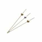 BAMBOO PICK GOLD SILVER SHINNY BALL 12CM 1X100 GTSA