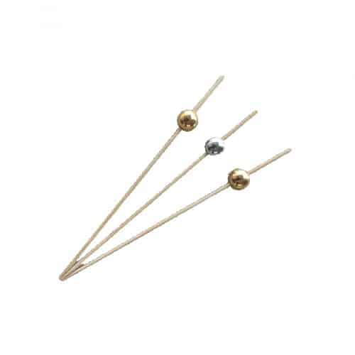 BWC-GTS-19-8714.jpg BAMBOO PICK GOLD SILVER SHINNY BALL 12CM 1X100 GTSA - Image 1
