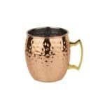 MOSCOW MULE MUG HAMMERED COPPER 50CL GOLD HANDLE PADERNO