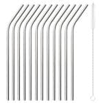 BY ORDER COCKTAIL STRAW S/S CURVED 6MM 12PCS SET WITH BRUSH CLEANER PADERNO ITALY