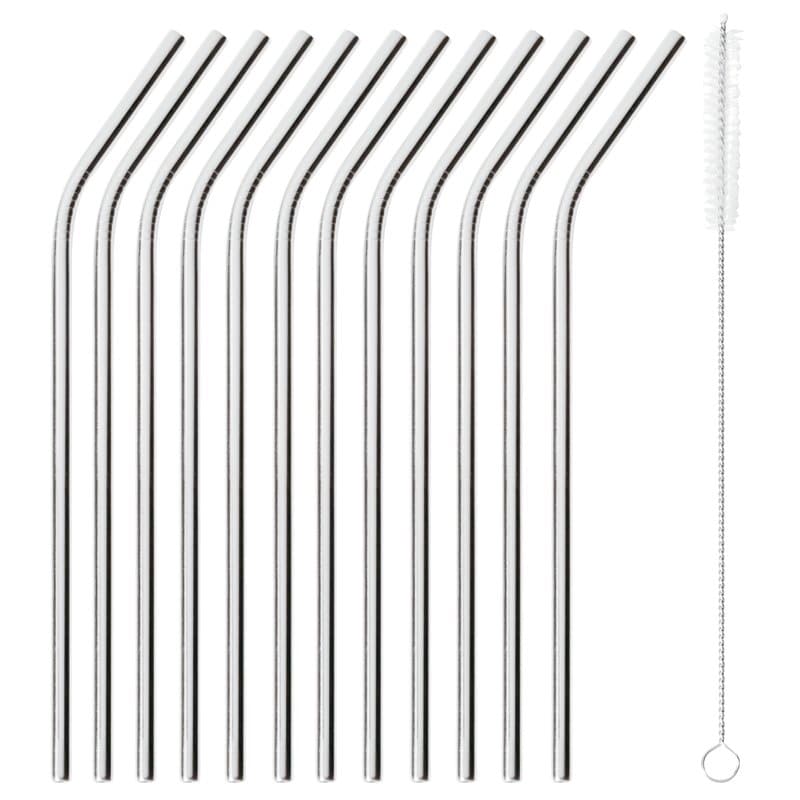 BWC-PAD-41490-01.jpg BY ORDER COCKTAIL STRAW S/S CURVED 6MM 12PCS SET WITH BRUSH CLEANER PADERNO ITALY - Image 1