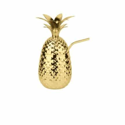 COCKTAIL PINEAPPLE CUP 50CL GOLD WITH STRAW PADERNO