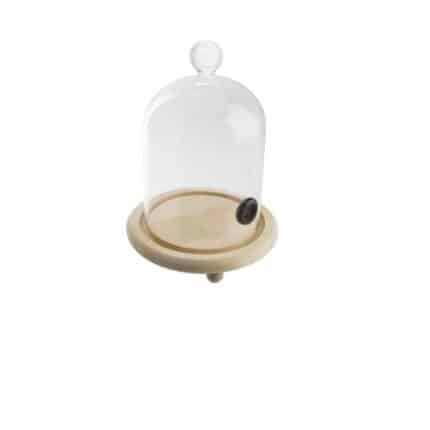 GLASS WOOD CLOCHE FOR COCKTAIL 12X11CM PADERNO