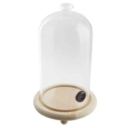 GLASS WOOD CLOCHE FOR COCKTAIL 12X16CM PADERNO