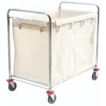 TROLLEY LAUNDRY CART 93X55X88CM INOX CANVAS UNIQUE