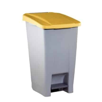 GARBAGE PEDAL WITH WHEELS 60L YELLOW GTSA