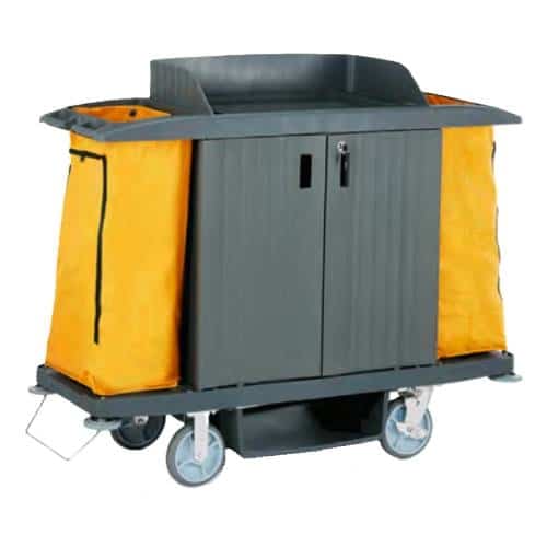 CLE-WAS-4415002.jpg BY ORDER HOUSEKEEPING  CART TROLLEY PLASTIC CLOSED TYPE WITH TWO BAGS 154X54X130CM WAS GERMANY - Image 1