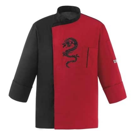 EGO CHEF JACKET DRAGON BLACK RED MEDIUM 65-35 ITALY