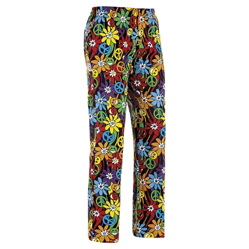 CLO-EGO-3502147AL.jpg EGO CHEF TROUSER PEACE AND LOVE 100 COTTON LARGE ITALY - Image 1