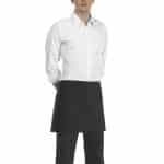 APRON SHORT BLACK 40X70CM 80 POL/20 COTT ITALY