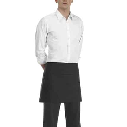 APRON SHORT BLACK 40X70CM 80 POL/20 COTT ITALY