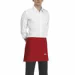 APRON SHORT RED 40X70CM 80-20 COTT ITALY