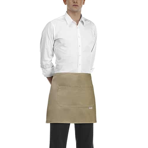 CLO-EGO-6100008C.jpg BY ORDER - APRON SHORT KAKI 40X70CM 80 POL/20 COTT ITALY - Image 1