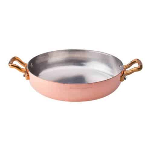 COO-AGN-ALCM110M20.jpg BY ORDER COPPER TINNED OMELETTE PAN TWO HANDLE 20X5CM AGNELLI-FASA ITALY - Image 1