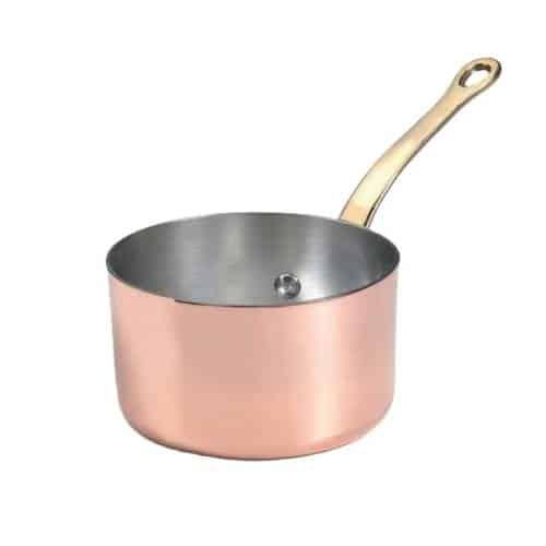 COO-AGN-ALCU105F12.jpg BY ORDER COPPER TINNED LITTLE SAUCE PAN ONE HANDLE 12X7.5CM 85CL AGNELLI-FASA ITALY - Image 1