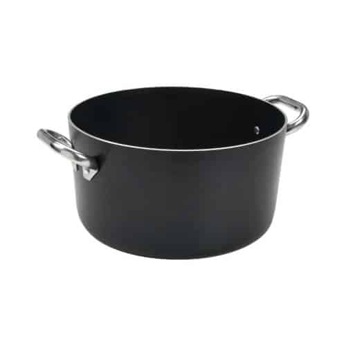 COO-AGN-ALSA104SS28.jpg SAUCE POT ALBLACK 2 HAND ALUMINIUM TEFLON 28CM  AGNELLI - ITALY - Image 1