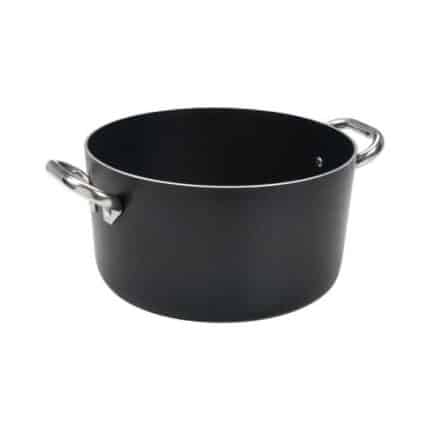 SAUCE POT ALBLACK 2 HAND ALUMINIUM TEFLON 32CM AGNELLI - ITALY