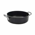 CASSEROLE POT ALBLACK ALUMINIUM 2 HANDLE TEFLON 28CM - 6.4LT AGNELLI - ITALY