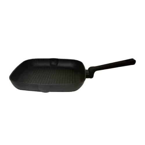 COO-AGN-COFA100GSSPI28.jpg BY ORDER ELITE AL-BLACK 3.5MM INDUCTION GRILL PAN WITH SOFT HANDLE 28X28X4.1CM AGNELLI-FASA ITALY - Image 1
