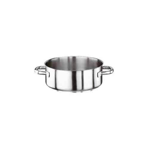 COO-PAD-11009-24.jpg COOKWARE PROFESSIONAL 18-10 INOX SERIES 1000 LOW CASSEROLE POT 24X8CM 3.7L PADERNO MADE IN ITALY - Image 1