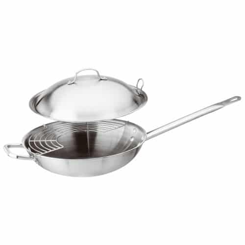 COO-PAD-12529-32.jpg WOK PAN 1 HANDLES 35CM S/S 18-10 PROFESSIONAL ETHNIC PADERNO - Image 1