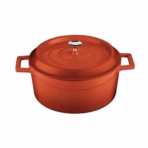 COO-PAD-44201R24.jpg BY ORDER SLOWCOOK ENAMELLED CAST IRON INDUCTION SAUCE POT WITH LID 24X11CM 4.5L RED PADERNO - Image 1