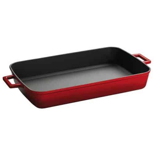COO-PAD-44218R40.jpg BY ORDER SLOWCOOK ENAMELLED CAST IRON INDUCTION ROASTING PAN 26X40CM RED PADERNO - Image 1