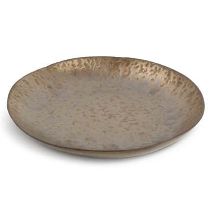 PORCELAIN PLATE GOLD PERLA 28CM LIVELLI