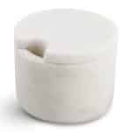 MIX MARBLE POT WITH LID 7.5X5.5CM WHITE CHIC
