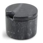 MIX MARBLE POT WITH LID 7.5X5.5CM BLACK CHIC