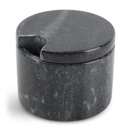 MIX MARBLE POT WITH LID 7.5X5.5CM BLACK CHIC