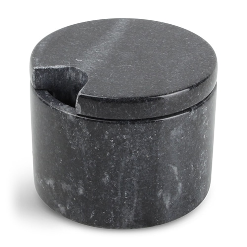 CRO-AER-785207.jpg MIX MARBLE POT WITH LID 7.5X5.5CM BLACK CHIC - Image 1