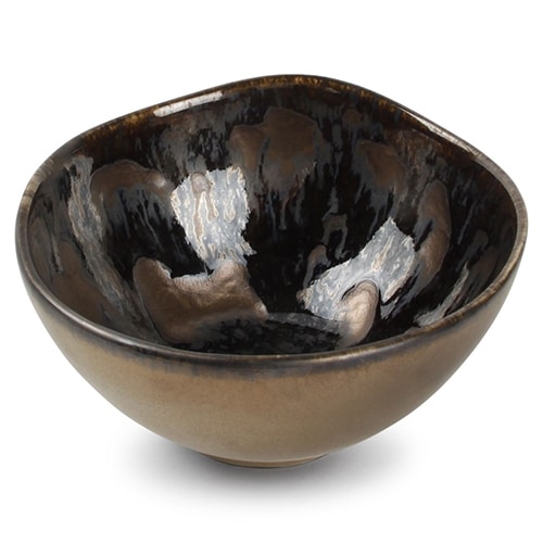 CRO-AER-785237.jpg NOBILE BOWL 11X5.5CM GOLD FLAKED CHIC - Image 1
