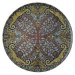 BY ORDER ARTHUR KRUPP PORCELAIN MANDALA FLAT PLATE 32CM