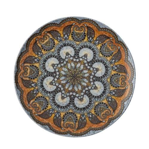 CRO-ART-67377B05.jpg BY ORDER ARTHUR KRUPP PORCELAIN MANDALA FLAT PLATE 27.5CM - Image 1