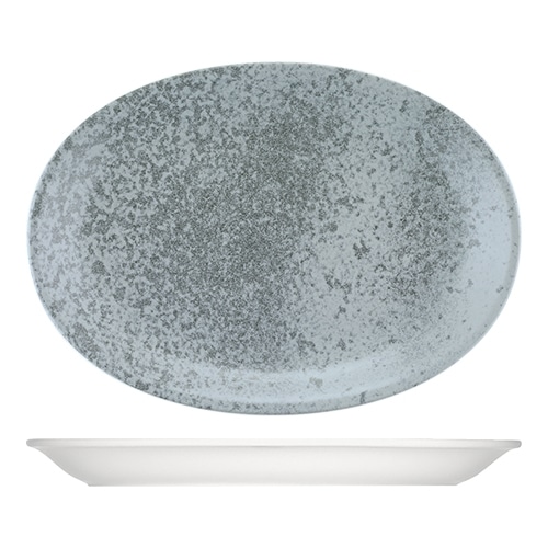 CRO-BAU-542232-11425774.jpg OPTIONS OVAL PLATTER 32CM SANDSTONE GREY BAUSCHER - Image 1