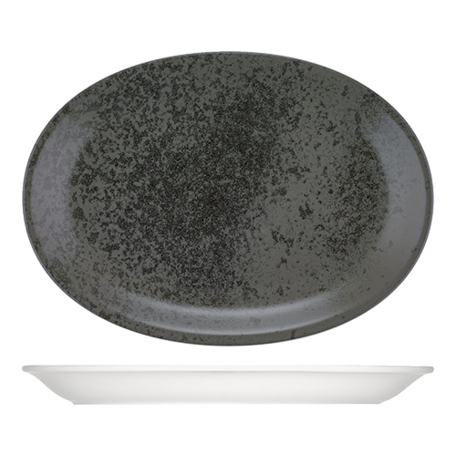 CRO-BAU-542232-11425775.jpg OPTIONS OVAL PLATTER 32CM SANDSTONE BLACK BAUSCHER - Image 1