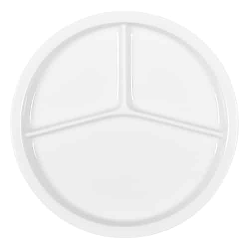 CRO-BAU-592634.jpg BY ORDER SYSTEM LINE PLATE ROUND 23CM THREE COMPARTMENTS BAUSCHER CARE GERMANY - Image 1