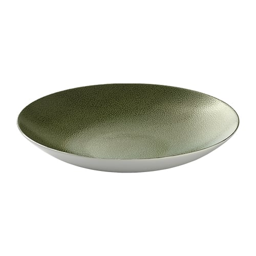 CRO-BAU-691324-425914.jpg BY ORDER PURITY PEARLS GREENS COUP DEEP PLATE 24CM BAUSCHER - Image 1