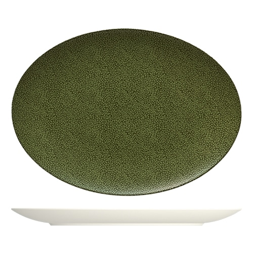 CRO-BAU-692233-425914.jpg BY ORDER PURITY PEARLS GREENS PLATTER OVAL COUP 33CM BAUSCHER - Image 1