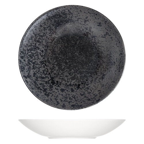 CRO-BAU-711324-425775.jpg OPTIONS COUP DEEP PLATE 24CM SANDSTONE BLACK BAUSCHER - Image 1
