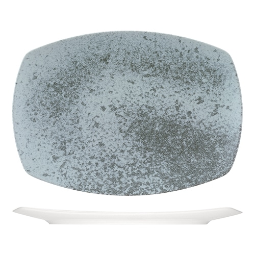 CRO-BAU-712332-425774.jpg OPTIONS COUP DEEP RECTANGULAR PLATE 32X23CM SANDSTONE GRAY BAUSCHER - Image 1