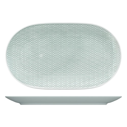 CRO-BAU-732282B.jpg SCOPE RELIEF PLATTER OVAL COUP 32CM GLOW SEA BAUSCHER GERMANY - Image 1