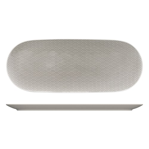 CRO-BAU-732296A.jpg SCOPE RELIEF PLATTER OVAL COUP 46CM COLOR GLOW GRAY BAUSCHER GERMANY - Image 1