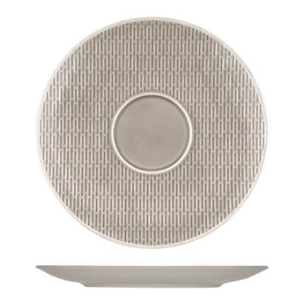 SCOPE LINEA RELIEF GREY SAUCER 19CM BAUSCHER GERMANY