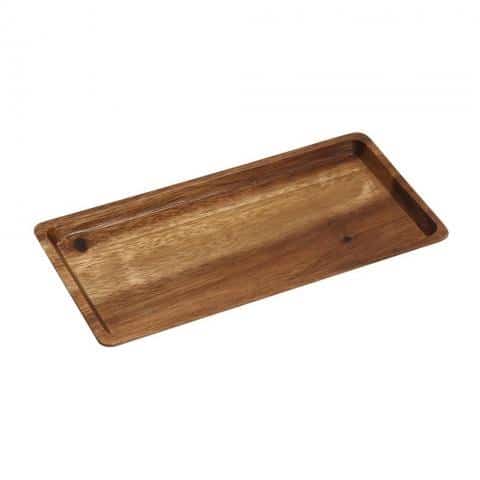 CRO-ESP-BAG106.jpg WOOD ACACIA TRAY WITH RIM 25X12.5X1.5CM ESPIEL - Image 1