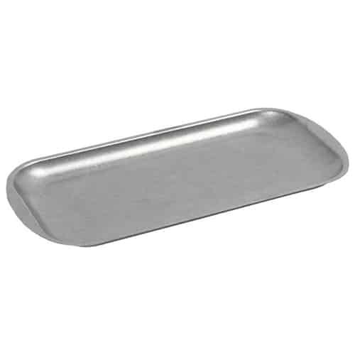 CRO-ESP-FEV106.jpg VINTAGE SNOW GREY PLATE RECTANGULAR 23X13.5X1.5CM INOX 18-10  ESPIEL - Image 1